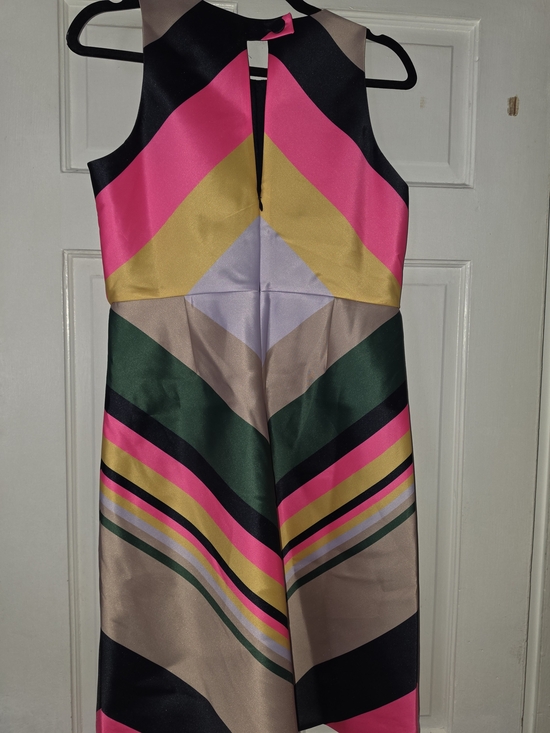 J. Crew Dresses & Skirts - J. Crew Sleeveless Chevron Midi Dress in Pink, Green, Gold, Black, Cream